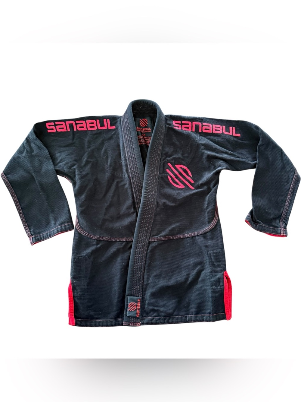 Sanabul Kids AO BJJ Black Red Jiu Jitsu Uniform Top And Pants Youth
